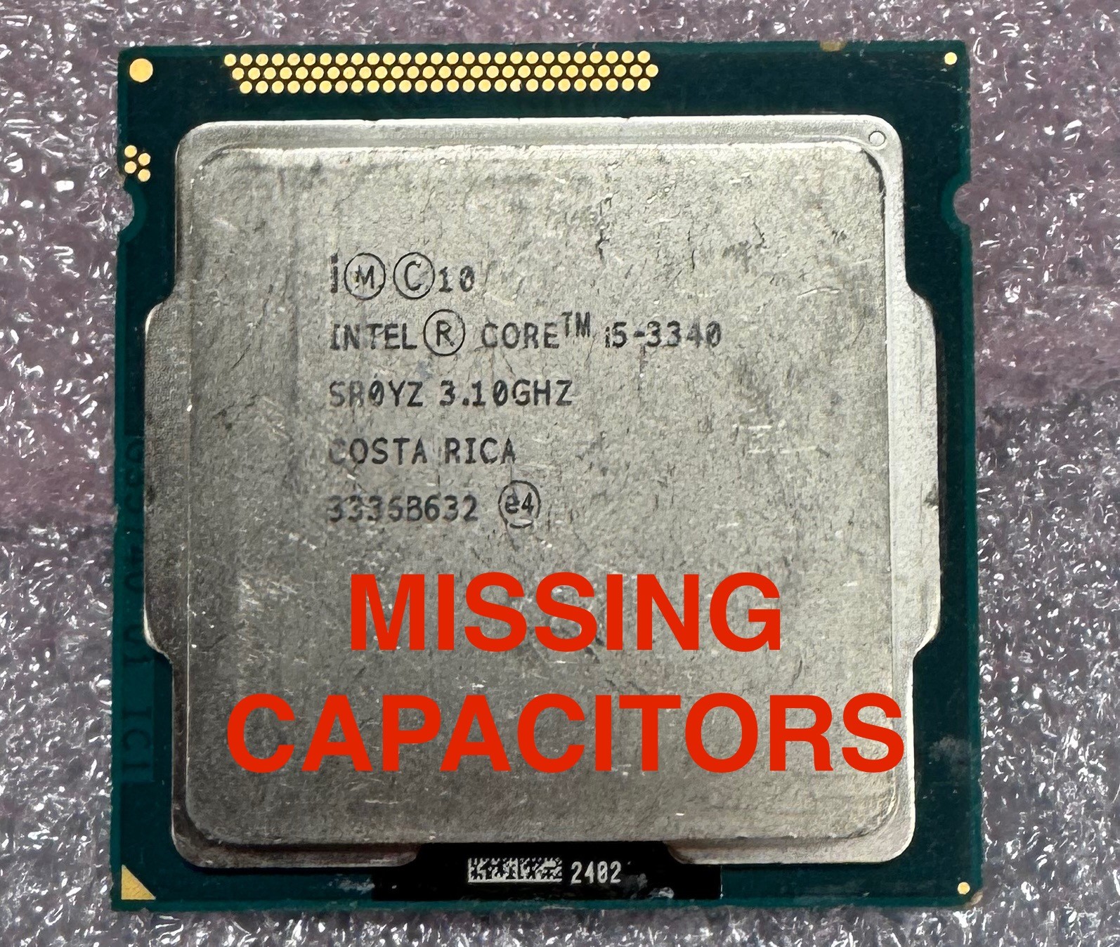 Intel Core i5-3340 3.10GHz LGA 1155/Socket H2 6MB Quad-Core CPU Processor SR0YZ